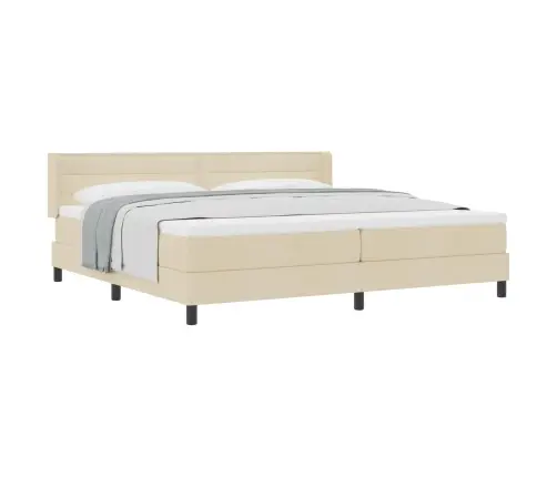 Gultas Pamatne Ar Matraci, Krēmkrāsā, 200 X 200 Cm - Audums Vidaxl