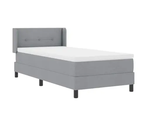 Kontinentālā Gulta Ar Matraci Gaiši Pelēka 80 X 200 Cm Vidaxl