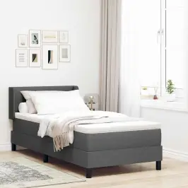 Kastītes Atsperu Gulta Tumši Pelēks 200 X 80 Cm Audums Vidaxl Kastītes Atsperu Gulta Tumši Pelēks 200 X 80 Cm Audums Vidaxl