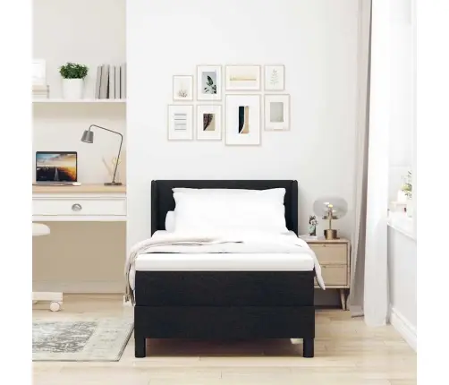 Kontinentālā Gulta Ar Matraci Ar Matraci Melna 80 X 200 Cm Vidaxl