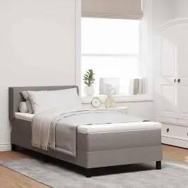 Kontinentālā Gulta Ar Matraci Ar Matraci Pelēkbrūna 80 X 200 Cm Vidaxl