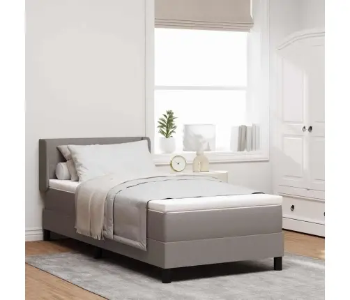Box Spring Gulta Ar Matraču - Taupe, 80X200 Cm, Audums Vidaxl