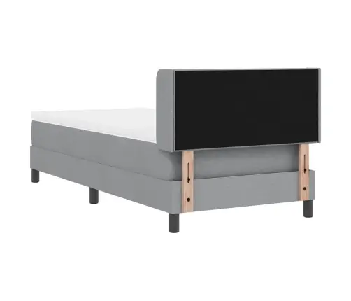 Box Spring Gulta Ar Matraci - Gaiši Pelēka - 90 X 190 Cm - Audums Vidaxl