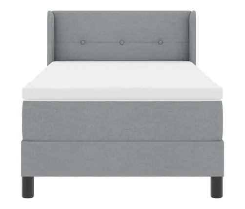 Box Spring Gulta Ar Matraci - Gaiši Pelēka - 90 X 190 Cm - Audums Vidaxl