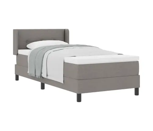 Kontinentālā Gulta Ar Matraci Ar Matraci Pelēkbrūna 90 X 200 Cm Vidaxl
