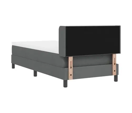 Gultas Pamatne Ar Matraci, Tumši Pelēkā Krāsā, 100 X 200 Cm, Audums Vidaxl