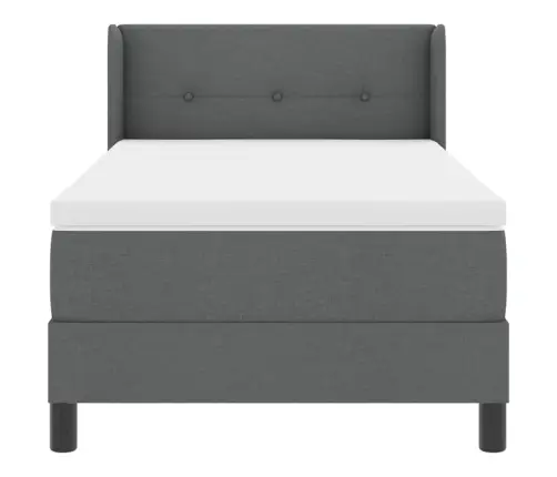 Gultas Pamatne Ar Matraci, Tumši Pelēkā Krāsā, 100 X 200 Cm, Audums Vidaxl