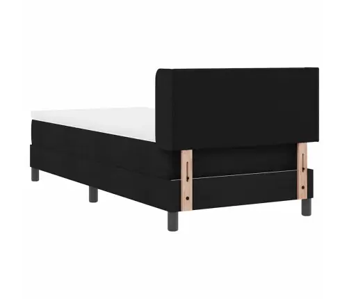 Kastītes Atsperu Gulta Melna 100 X 200 Cm Audums Un Putas Vidaxl