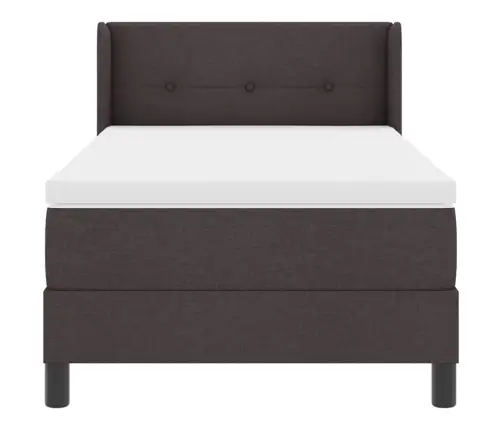 Kastītes Atsperu Gulta Tumši Brūna 100 X 200 Cm Audums Un Putas Vidaxl