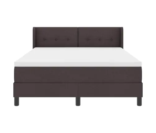 Kiemas Lova Su Čiužiniu Tamsiai Rudas 200 X 160 Cm Poliesteris