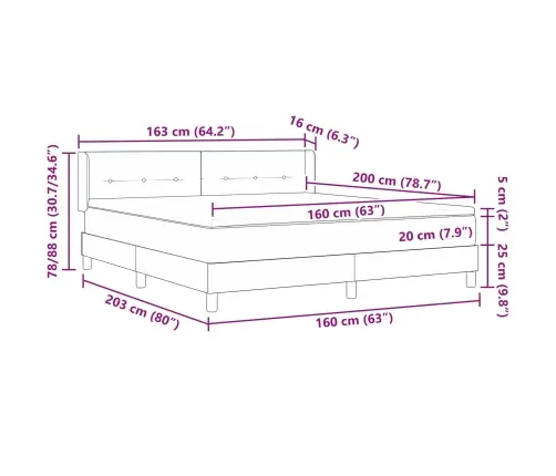 Kiemas Lova Su Čiužiniu Tamsiai Rudas 200 X 160 Cm Poliesteris