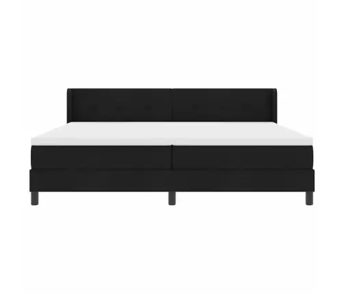 Kastītes Atsperu Gulta Melna 200 X 200 Cm Audums Un Putas Vidaxl