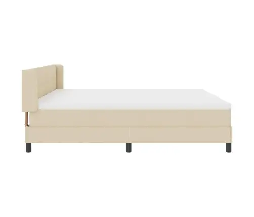 Kastītes Atsperu Gulta Krēmkrāsa 200 X 200 Cm Poliesters Vidaxl