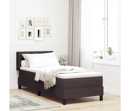 Kastītes Atsperu Gulta Tumši Brūna 80 X 200 Cm Audums Un Putas Vidaxl