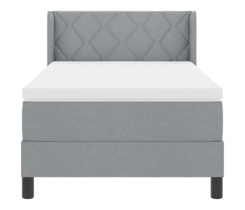 Spyruoklinė Lova Su Čiužiniu Šviesiai Pilka 90 X 200 Cm