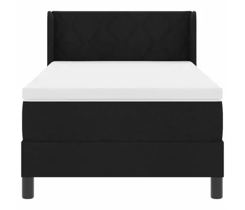 Spyruoklinė Lova Su Čiužiniu Su Čiužiniu Juoda 90 X 200 Cm