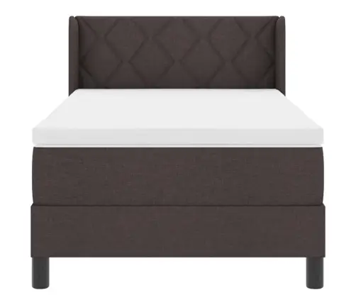 Kastītes Atsperu Gulta Tumši Brūna 90 X 200 Cm Audums Un Putas Vidaxl