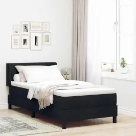 Kontinentālā Gulta Ar Matraci Ar Matraci Melna 100 X 200 Cm Vidaxl