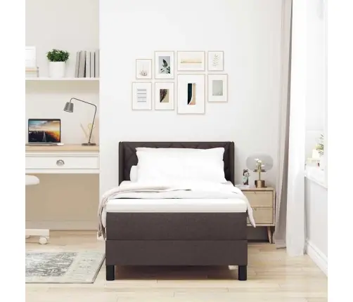 Vedruvoodi Madratsiga Madratsiga Peaga Tume Pruun 100 X 200 Cm