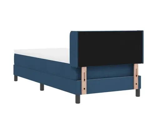 Boksa Gultas Ar Matraci - Zila - 100 X 200 Cm - Audums Vidaxl