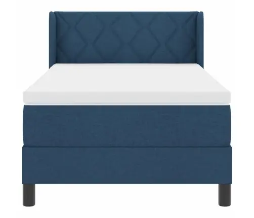 Boksa Gultas Ar Matraci - Zila - 100 X 200 Cm - Audums Vidaxl