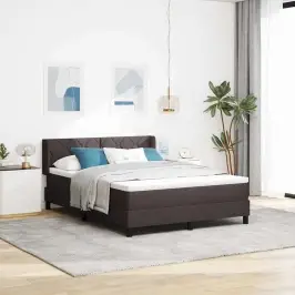 Kastītes Atsperu Gulta Tumši Brūna 200 X 140 Cm Audums Vidaxl