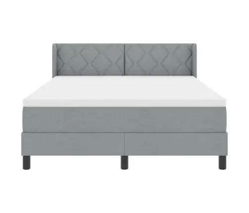 Gultas Pamatne Ar Matraci Gaiši Pelēkā Krāsā, 160 X 200 Cm, Audums Vidaxl