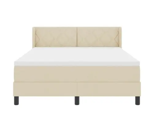 Kontinentālā Gulta Ar Matraci Ar Matraci Krēmkrāsa 160 X 200 Cm Vidaxl