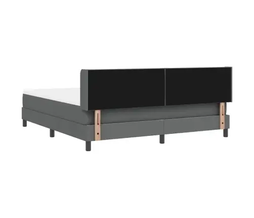Box Spring Gulta Ar Matraci - Tumši Pelēka, 180 X 200 Cm, Audums. Vidaxl