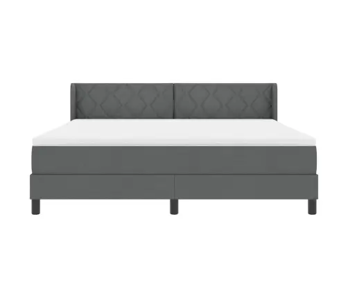 Box Spring Gulta Ar Matraci - Tumši Pelēka, 180 X 200 Cm, Audums. Vidaxl