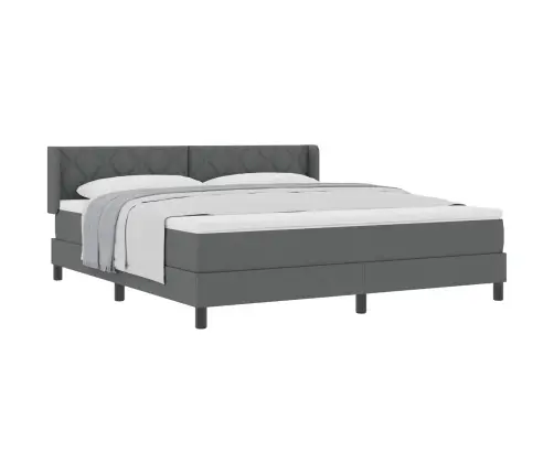 Box Spring Gulta Ar Matraci - Tumši Pelēka, 180 X 200 Cm, Audums. Vidaxl
