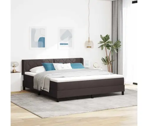 Kastītes Atsperu Gulta Tumši Brūna 180 X 200 Cm Audums Un Putas Vidaxl