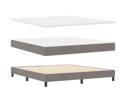 Kontinentālā Gulta Ar Matraci Pelēkbrūna 180 X 200 Cm Vidaxl