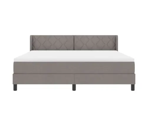 Kontinentālā Gulta Ar Matraci Pelēkbrūna 180 X 200 Cm Vidaxl