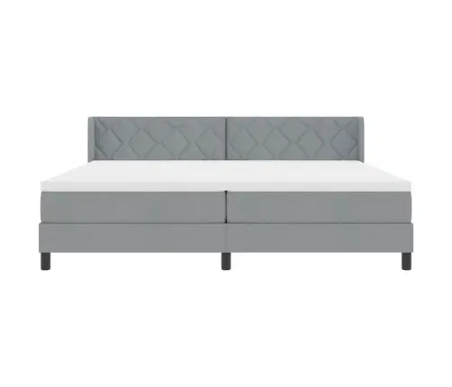 Kastveida Gulta Ar Matraci, Pelēkā Krāsā, 200X200 Cm, Audums Vidaxl