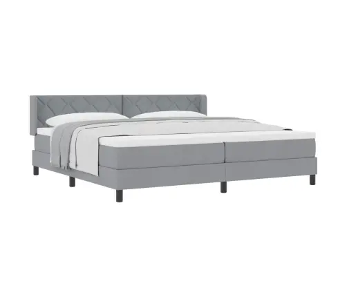 Kastveida Gulta Ar Matraci, Pelēkā Krāsā, 200X200 Cm, Audums Vidaxl