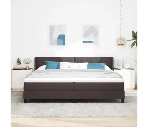 Kastītes Atsperu Gulta Tumši Brūna 200 X 200 Cm Audums Un Putas Vidaxl