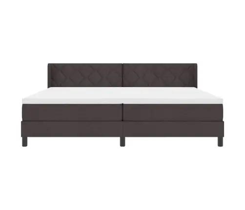 Kastītes Atsperu Gulta Tumši Brūna 200 X 200 Cm Audums Un Putas Vidaxl