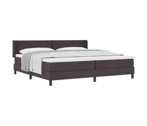 Kastītes Atsperu Gulta Tumši Brūna 200 X 200 Cm Audums Un Putas Vidaxl