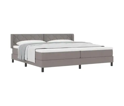 Kontinentālā Gulta Ar Matraci Pelēkbrūna 200 X 200 Cm Vidaxl