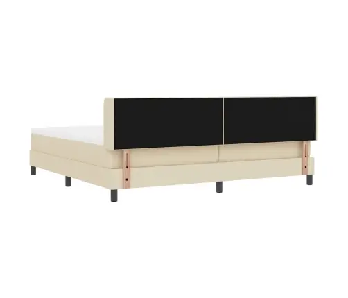 Kastītes Atsperu Gulta Krēmkrāsa 200 X 200 Cm Poliesters Vidaxl
