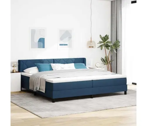Box Spring Gulta Ar Matraci, Zila, 200Cm X 200Cm, Audums Vidaxl