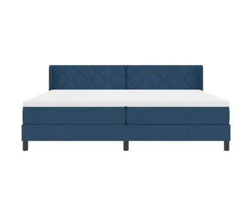 Box Spring Gulta Ar Matraci, Zila, 200Cm X 200Cm, Audums Vidaxl