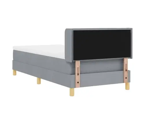 Gulta Ar Atsperēm Ar Matraci Gaiši Pelēka 80 X 200 Cm Audums Vidaxl