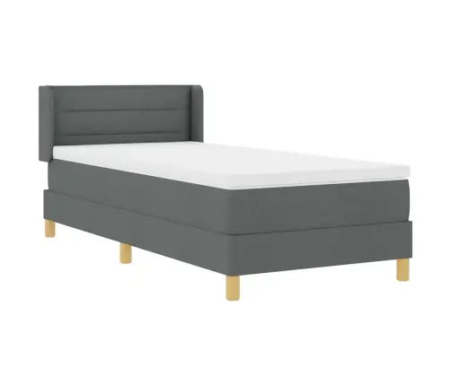 Lovos Pagrindas Su Čiužiniu Tamsiai Pilka 80 X 200 Cm Audinys