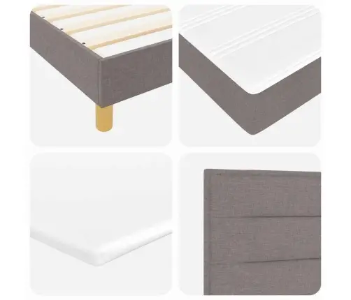 Box Spring Gulta Ar Matraci Taupe, 80 X 200 Cm, No Auduma. Vidaxl