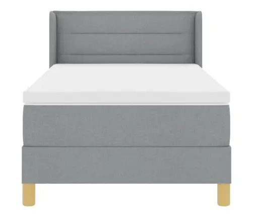 Kiemas Lova Su Čiužiniu Šviesiai Pilka 190 X 90 Cm Poliesteris