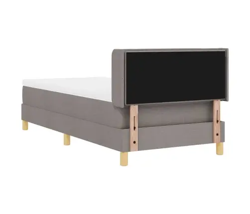 Gulta Ar Atsperēm Ar Matraci Pelēkbrūna 90 X 190 Cm Audums Vidaxl