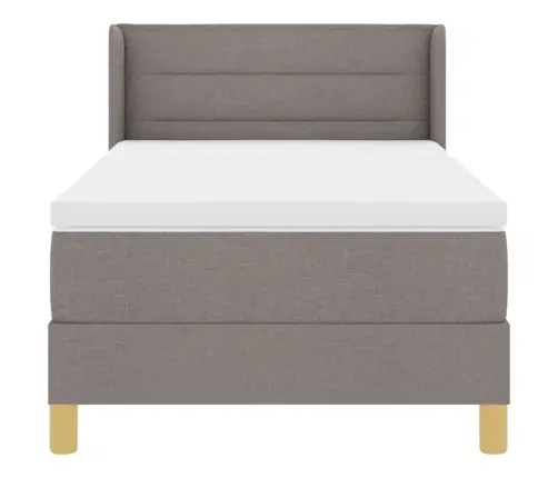 Gulta Ar Atsperēm Ar Matraci Pelēkbrūna 90 X 190 Cm Audums Vidaxl