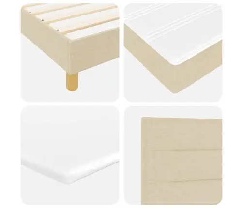 Voodiraam Vedrudega Madratsiga Peaga Cream 90 X 190 Cm Kangas